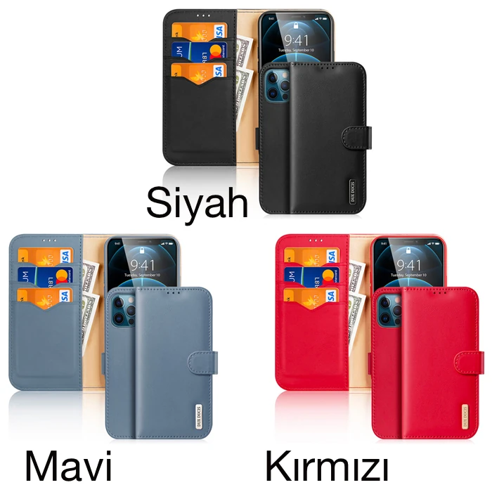 Dux Ducis iPhone 12 Pro Max Kılıf Mıknatıslı Cüzdanlı Deri Kılıf Hivo Series-(5775) - Görsel 3