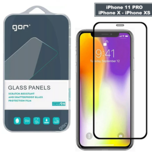 GOR iPhone 11 Pro - XS - X 5.8 9D Hardening Tempered Full Cam Ekran Koruyucu-(5775)