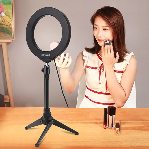 PULUZ 6.2CM PKT3032 Led Işık 16cm Stand YoutuberCanlı Yayın Selfie TikTok Makeup-(5775) - Görsel 3