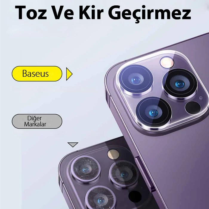 Baseus iPhone 15/15 Plus için Crystal Serisi HD Cam Kamera Koruyucu 2 Adet Set-(5775) - Görsel 2