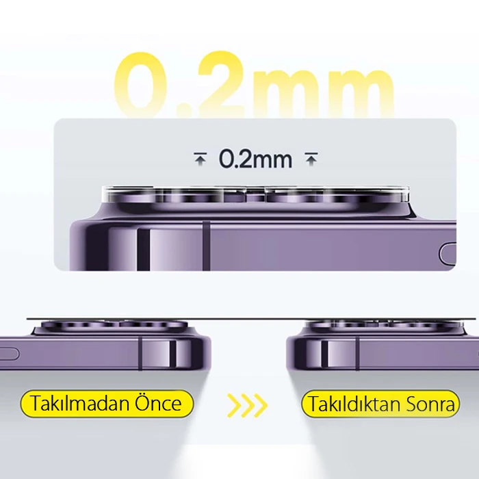 Baseus iPhone 15/15 Plus için Crystal Serisi HD Cam Kamera Koruyucu 2 Adet Set-(5775) - Görsel 4