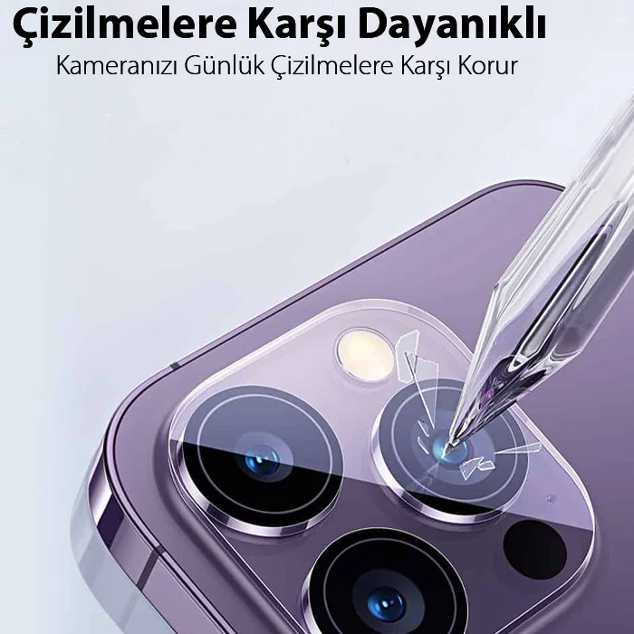 Baseus iPhone 15/15 Plus için Crystal Serisi HD Cam Kamera Koruyucu 2 Adet Set-(5775) - Görsel 5