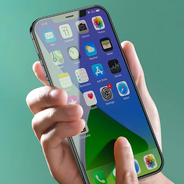 BASEUS İPhone 12 Pro Max 6.7 0.30mm Full Tempered Cam Ekran Koruyucu 2Set Anti-Bluelight-(5775) - Görsel 3