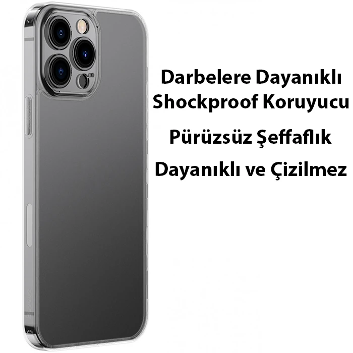 Baseus Frosted Glass iPhone 13 Pro Max 6.7inch Shockproof Koruyucu Kılıf-(5775) - Görsel 2