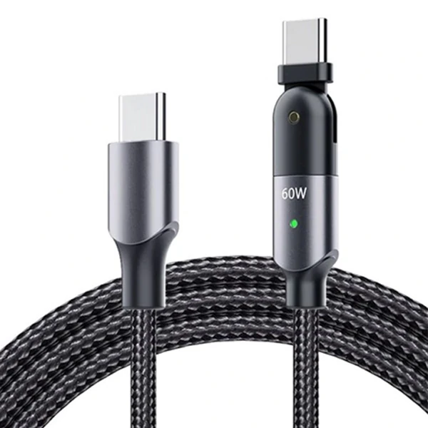 ALLY 60W UsB Type-C Pd Hızlı Şarj Kablosu 2metre Döner Başlıklı Kablo-(5775) - Görsel 2