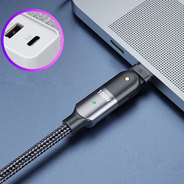 ALLY 60W UsB Type-C Pd Hızlı Şarj Kablosu 2metre Döner Başlıklı Kablo-(5775) - Görsel 5