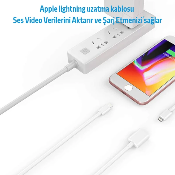 Ally Apple İPhone Lightning Uzatma Kablosu 2 Metre-(5775) - Görsel 2