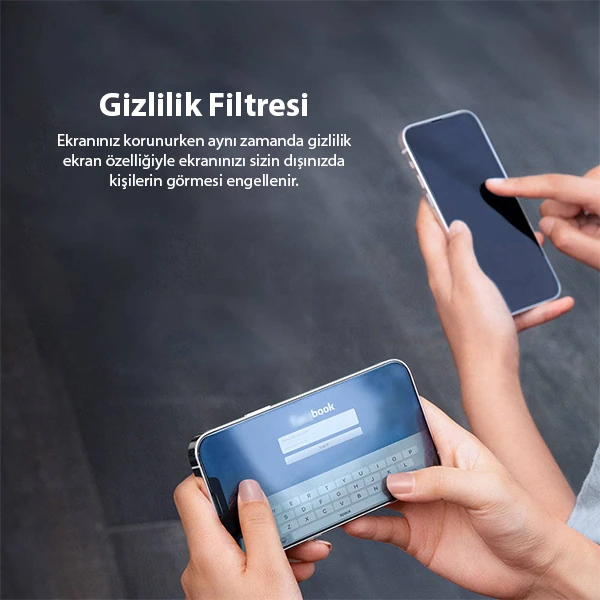 Baseus iPhone 13 Mini 0.23mm Gizlilik Hayalet Full Ekran Koruyucu 2 Adet Set-(5775) - Görsel 3
