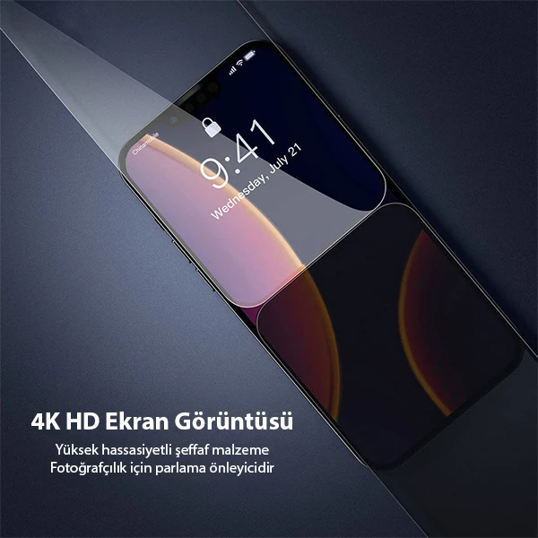 Baseus iPhone 13 Mini 0.23mm Gizlilik Hayalet Full Ekran Koruyucu 2 Adet Set-(5775) - Görsel 4