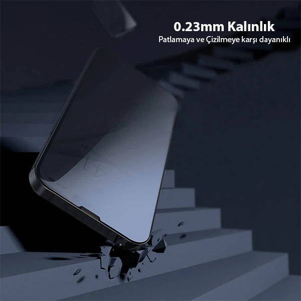 Baseus iPhone 13 Mini 0.23mm Gizlilik Hayalet Full Ekran Koruyucu 2 Adet Set-(5775) - Görsel 5