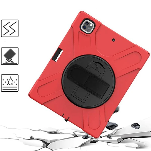 İPad Pro 12.9-inch (2021)-(2020) Kılıf Kalem Yerli 3 Katmanlı Standlı Zırh Kılıf-Shockproof-(5775) - Görsel 3