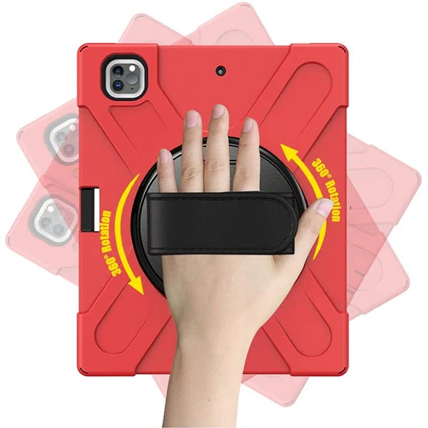 İPad Pro 12.9-inch (2021)-(2020) Kılıf Kalem Yerli 3 Katmanlı Standlı Zırh Kılıf-Shockproof-(5775) - Görsel 5