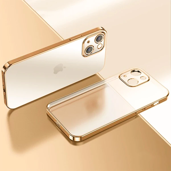 iPhone 13 Mini Renkli Kenar Şeffaf Kılıf Kamera Korumalı Silikon Kılıf-(5775) - Görsel 4