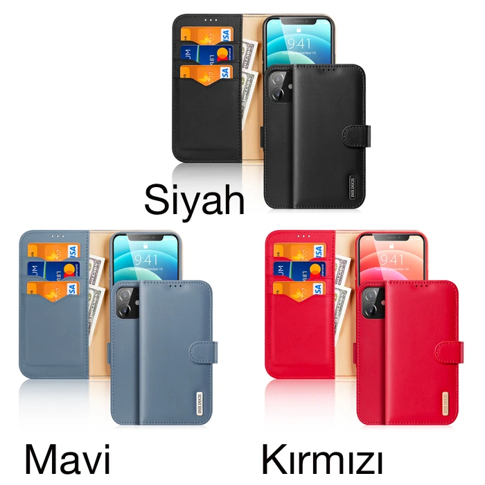 Dux Ducis iPhone 12 - 12 Pro Kılıf Mıknatıslı Cüzdanlı Deri Kılıf Hivo Series-(5775) - Görsel 3