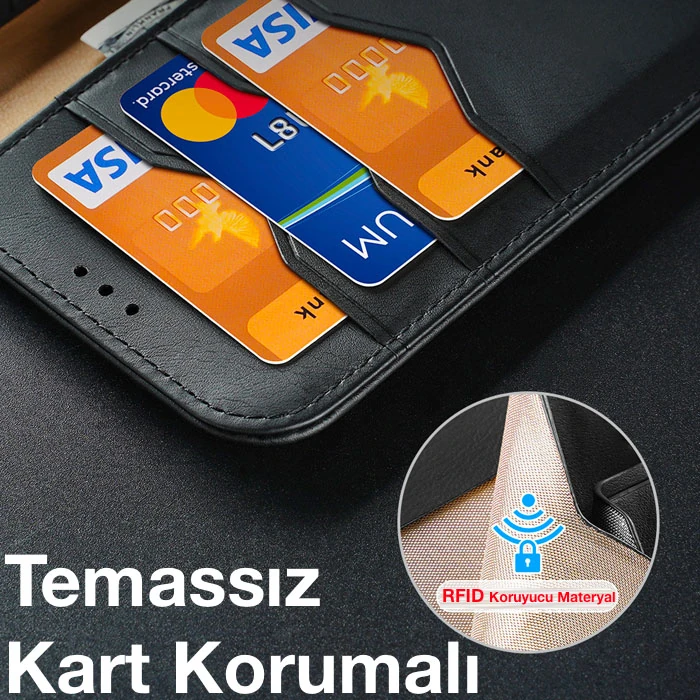 Dux Ducis iPhone 12 - 12 Pro Kılıf Mıknatıslı Cüzdanlı Deri Kılıf Hivo Series-(5775) - Görsel 5