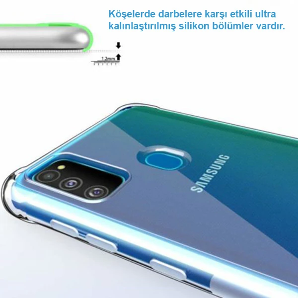 Ally Samsung Galaxy M30S Anti-Drop Darbe Emici Silikon Kılıf-(5775) - Görsel 3