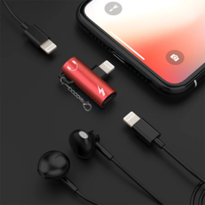 İPhone 14-13-12-11 Dual Lightning Girişli Şarj Dönüştürücü Başlık Adaptör-(5775)