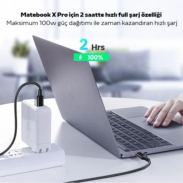 ALLY USB Type-C PD3.1 100W(20V-5A) Hızlı Veri Şarj Kablosu 1metre-(5775) - Görsel 2