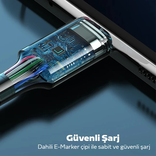 ALLY USB Type-C PD3.1 100W(20V-5A) Hızlı Veri Şarj Kablosu 1metre-(5775) - Görsel 3