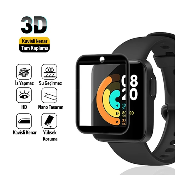 Xiaomi Mi Watch Lite 3D Full Kavisli PMMA Cam Ekran Koruyucu-(5775) - Görsel 2