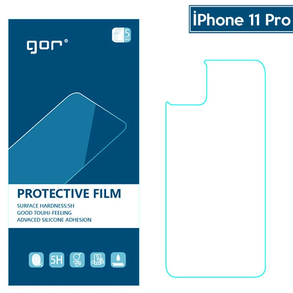 GOR İPhone 11 Pro 5.8 Çizilmez Arka Koruyucu Jelatin 5 Adet Set-(5775)