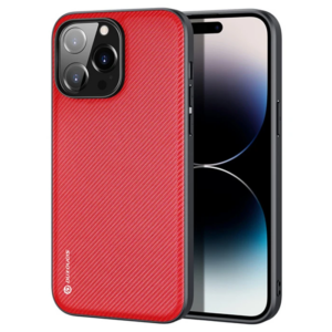 Dux Ducis Fino Serisi iPhone 14 Pro Max 6.7 inç Kılıf Premium Dokuma Silikon Kılıf-(5775)