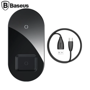 Baseus Simple 2in1 Kablosuz Wireless Şarj 18W iPhones+iPods-(5775)