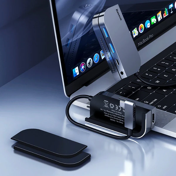 BASEUS Bending Angle No.7 Çok fonksiyonlu 6 Port Type-C Hub (CAHUB-CWJ0G)-(5775) - Görsel 2