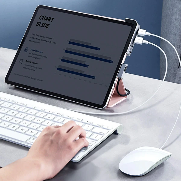 BASEUS Bending Angle No.7 Çok fonksiyonlu 6 Port Type-C Hub (CAHUB-CWJ0G)-(5775) - Görsel 5