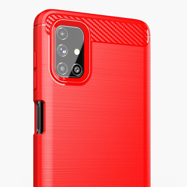 ALLY Samsung Galaxy M51 Brushed Carbon Fiber Silikon Kılıf-(5775) - Görsel 3