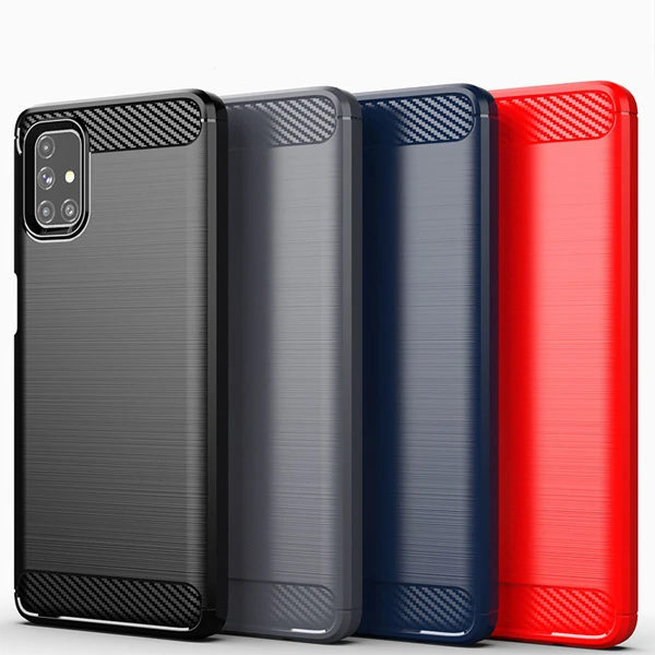 ALLY Samsung Galaxy M51 Brushed Carbon Fiber Silikon Kılıf-(5775) - Görsel 6