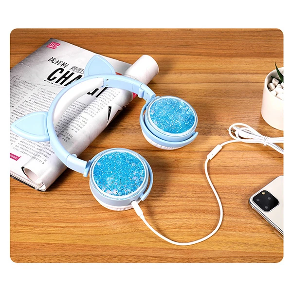 ALLY Kedi Kulak Simli Kablolu Mikrofonlu Kulaküstü Kulaklık 3.5mm jack-(5775) - Görsel 5