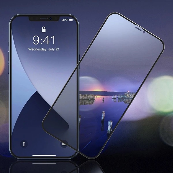 Baseus İPhone 12 mini Ekran Koruyucu 023mm Anti Spy Çerçeveli Tempered Cam Ekran Koruyucu 2 Adet Se-(5775) - Görsel 3