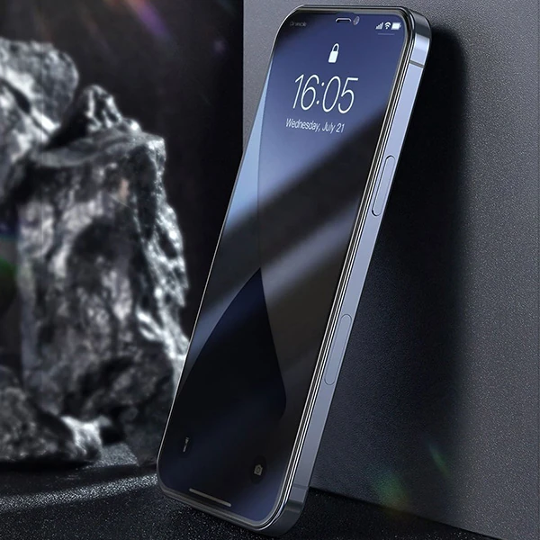 Baseus İPhone 12 mini Ekran Koruyucu 023mm Anti Spy Çerçeveli Tempered Cam Ekran Koruyucu 2 Adet Se-(5775) - Görsel 4