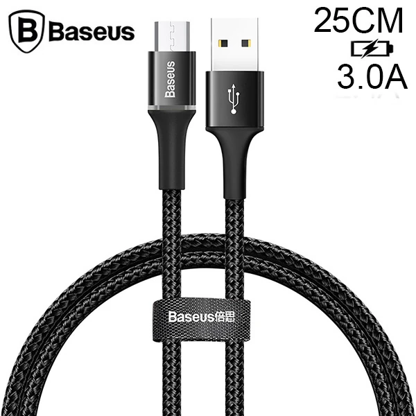 Baseus halo Mikro Usb 3A Hızlı Şarj 0.25CM Kısa Power Bank için Şarj Kablosu-(5775) - Görsel 2