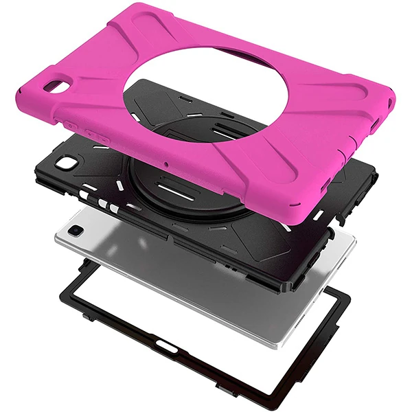 Galaxy Tab A7 10.4 SM-T500-T505-T507 Kılıf Shockproof 3 Katmanlı Standlı Zırh Kılıf Kalem Yerli-(5775) - Görsel 6