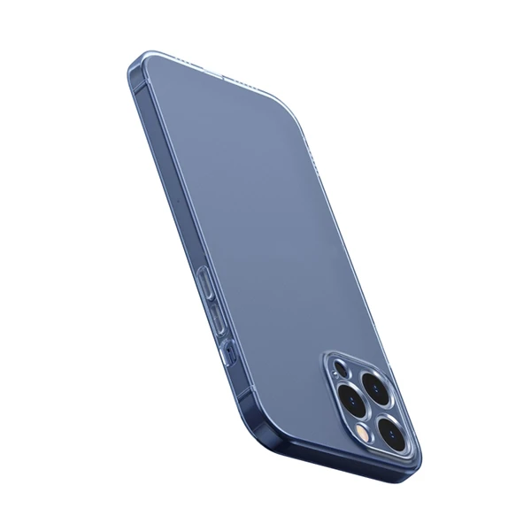 Baseus Simple Case İPhone 12 Pro Max 6.7 İnce Şeffaf Silikon Kılıf-(5775)