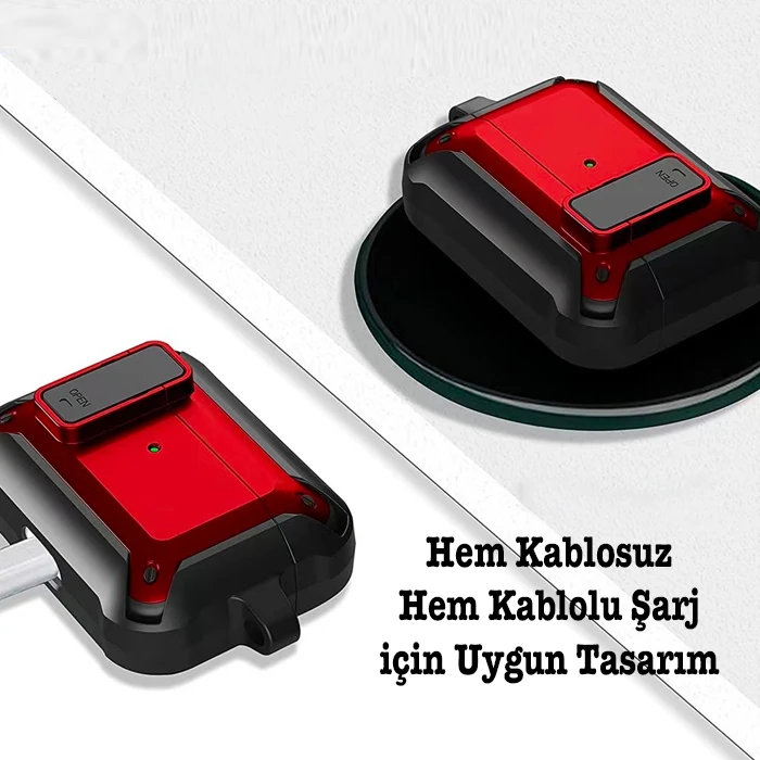 ALLY Shockproof Darbe Emici AirPods Pro Kulaklık Kılıfı-(5775) - Görsel 5