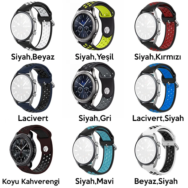 20MM Kordon Kayış Gear S2R600 Watch S4 42mmHuawei Watch Gt20MM Kordon Kayış-(5775) - Görsel 5