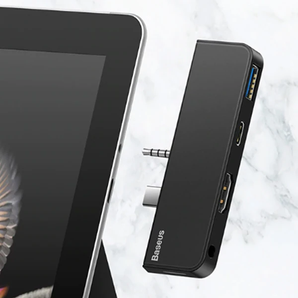 Baseus Multifunctional HUB Surface Go(Type-C+Audio to HD4K+USB3.0+Type-C(data)+Audiok-(5775) - Görsel 3