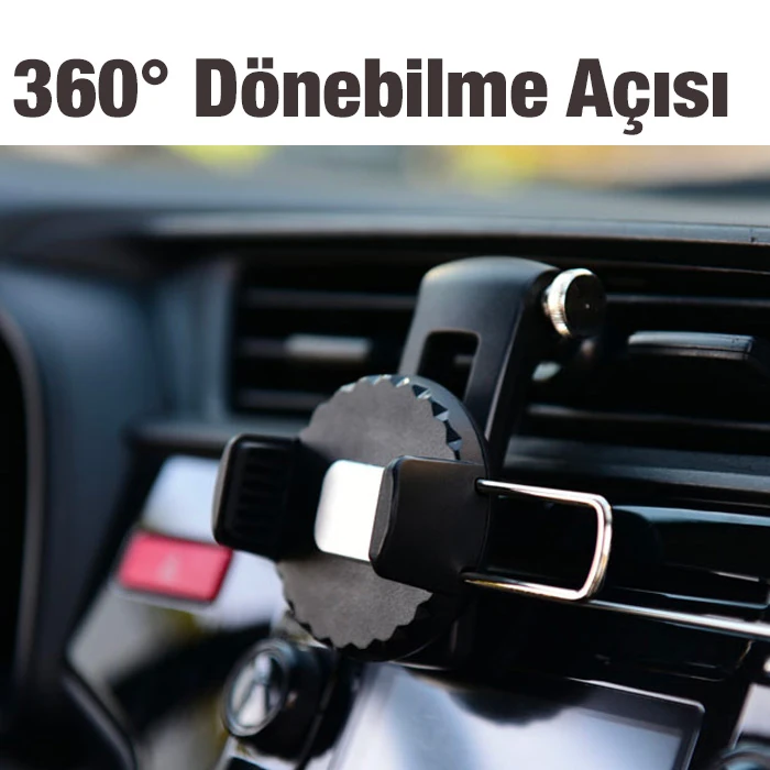 Ally 360 Dönebilen Araç Klima Havalandırma Bölmesi Kancalı Telefon Tutucu-(5775) - Görsel 5