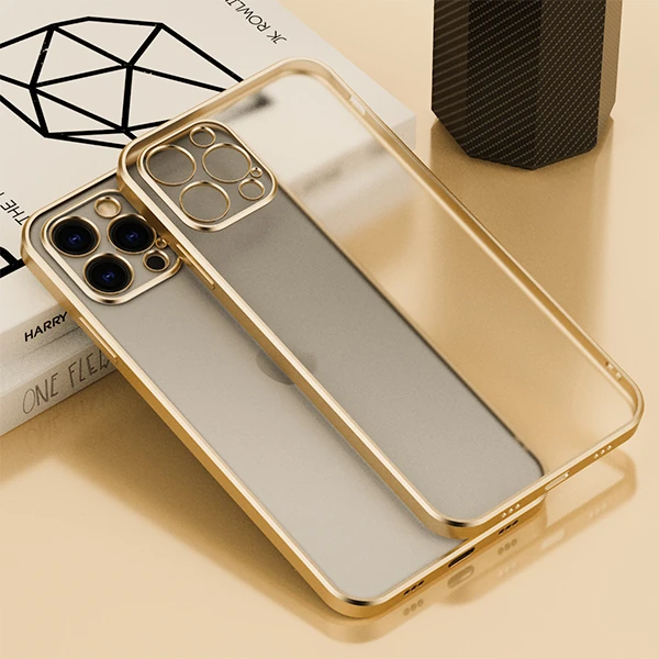 iPhone 13 Pro Max Renkli Kenar Şeffaf Kılıf Kamera Korumalı Silikon Kılıf-(5775) - Görsel 3