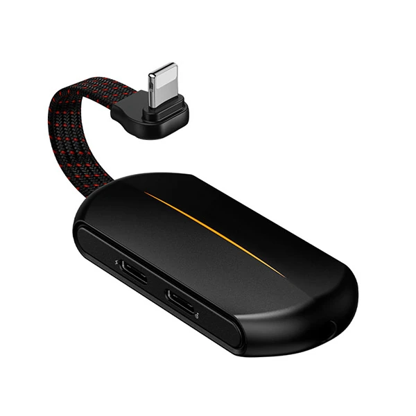 Baseus L47 3in1 2X iPhone Lightning başlık Ve 3.5mm Kulaklık Çıkışlı Şarj Adaptörü-(5775) - Görsel 2