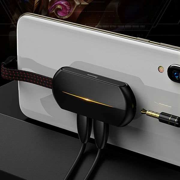 Baseus L47 3in1 2X iPhone Lightning başlık Ve 3.5mm Kulaklık Çıkışlı Şarj Adaptörü-(5775) - Görsel 4