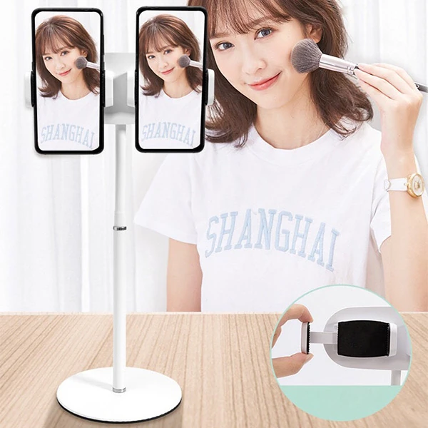 ALLY Masa Üstü 2 Telefon Tutucu Stand YoutuberCanlı Yayın Selfie TikTok Makeup-(5775) - Görsel 2