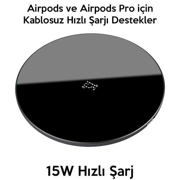 BASEUS Simple 15W Upgraded Version Wireless Kablosuz Şarj Cihazı-(5775) - Görsel 5