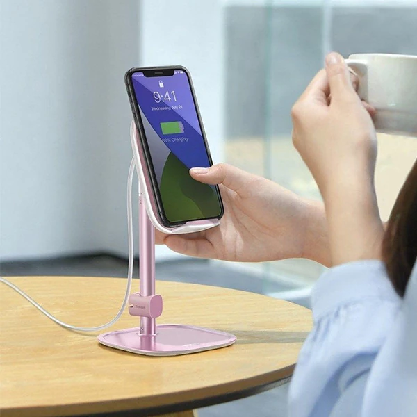 Baseus Literary 15W Kablosuz Şarj Masaüstü Telefon Tutucu Stand Wireless Şarj-(5775) - Görsel 4