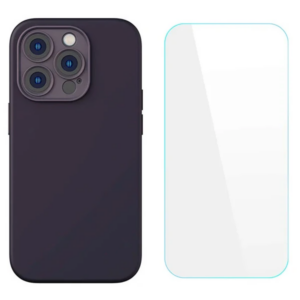 Baseus Liquid Silica iPhone 14 Pro Silikon Kılıf + Tempered Ekran Koruyucu Set-(5775)