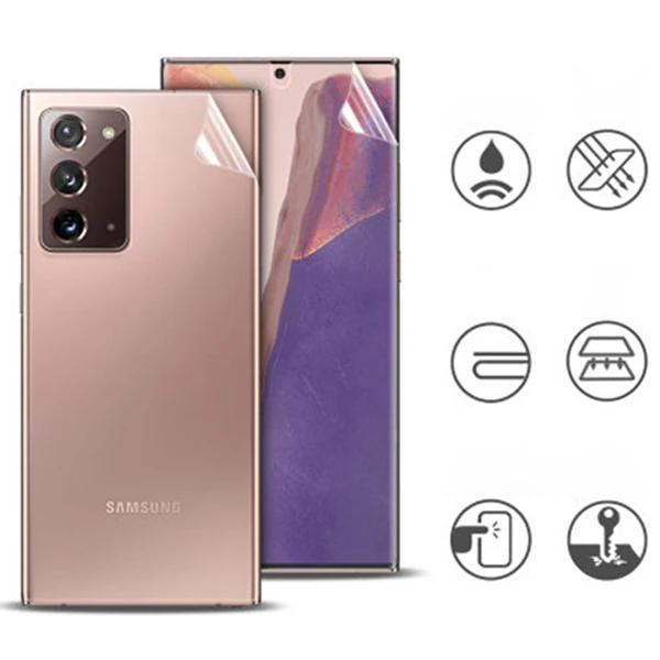 SM Galaxy Note 20 Film Ön Arka Full Koruyucu Membran Nano Hidrojel Koruyucu Set-(5775) - Görsel 3
