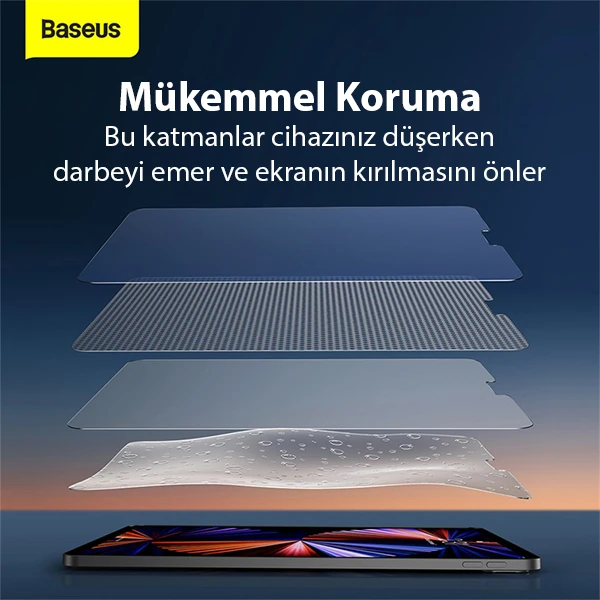 Baseus iPad 9.7 2018 / 2017 / Pro 9.7 / Air 2 / Air Tempered Cam Ekran Koruyucu-(5775) - Görsel 4